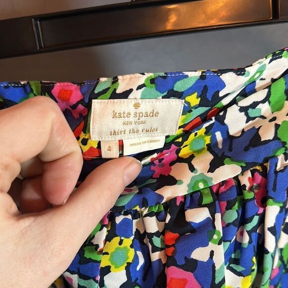 Kate spade Blue and Green Pleated Mini Bubble Skirt for Cocktail - Picture 2 of 8